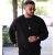 Erkek Kapşonsuz Oversize Kalıp Sweatshirt (Siyah) (M Beden)